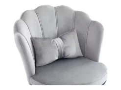 Cadeira simples - encosto em forma de pétala + almofada lombar em forma de borboleta - ajustável em altura - almofada de assento macia - cinza