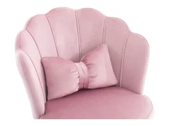 Cadeira simples - encosto em forma de pétala + almofada lombar em forma de borboleta - ajustável em altura - almofada de assento macia - rosa