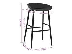 Cadeiras de bar 2 pcs preto