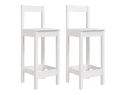 Cadeiras de bar 2 pcs 40x41,5x112 cm pinho maciço branco