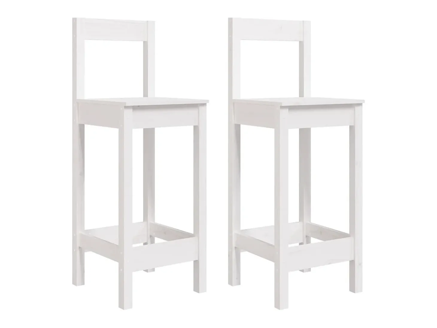 Cadeiras de bar 2 pcs 40x41,5x112 cm pinho maciço branco
