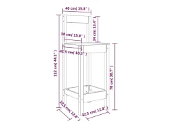 Cadeiras de bar 2 pcs 40x41,5x112 cm pinho maciço branco