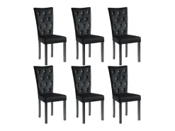Cadeiras de jantar 6 pcs veludo preto