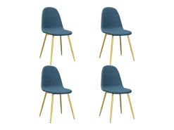Cadeiras de jantar 4 pcs veludo azul