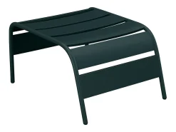 Cadeirão baixo de jardim empilhável + apoio de pés metal verde pinho - MIRMANDE de MYLIA