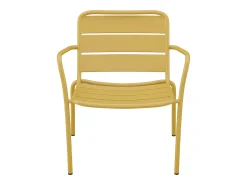 Cadeirão baixo de jardim empilhável metal amarelo mostarda - MIRMANDE de MYLIA