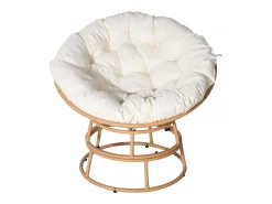 Cadeirão Papasan interior/exterior loveuse estilo "Bali" - Ø91cm - Bege