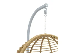 Cadeirão suspenso resina entrelaçada - Natural claro e branco - BONTOC