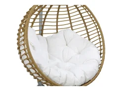Cadeirão suspenso resina entrelaçada - Natural claro e branco - BONTOC