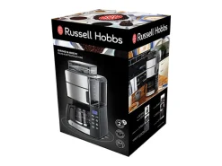 Cafeteira de filtro Russell Hobbs Grind & Brew 25610-56 com moinho integrado, capacidade para 10 chávenas, design em vidro e inox prateado