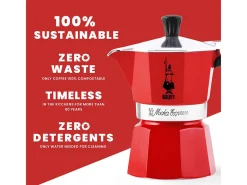 Cafeteira Italiana Moka Express 6T Vermelha Bialetti - Tradição Italiana em Cores!