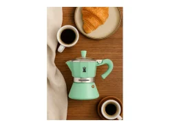 Cafeteira Italiana Pezzetti Bellexpress 6 Xícaras Alumínio Turquesa Todos os Fogões Incluindo Indução