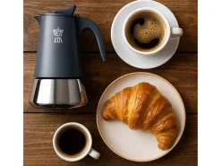 Cafeteira Italiana PEZZETTI STEELEXPRESS 4 Xícaras Aço Inoxidável Todos os Fogões Indução