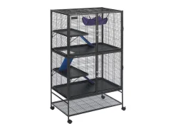 Cage Roulante para Pequenos Animais SucceBuy, 4 Níveis Metal 164cm Plataforma e Rampa