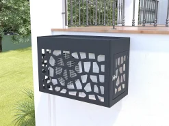 Caixa ar condicionado/bomba calor perfurada alumínio com porta de acesso antracite KAZOMA