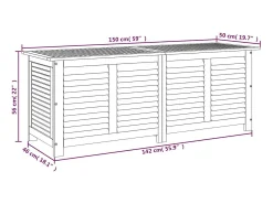 Caixa arrumação jardim c/ veneziana 150x50x56 cm acácia maciça