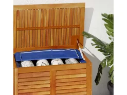 Caixa arrumação jardim c/ veneziana 150x50x56 cm acácia maciça