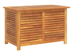 Caixa arrumação jardim c/ veneziana 90x50x56 cm acácia maciça