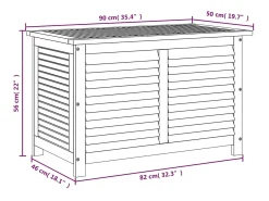 Caixa arrumação jardim c/ veneziana 90x50x56 cm acácia maciça