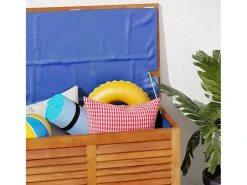 Caixa arrumação jardim c/ veneziana 90x50x56 cm acácia maciça