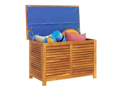 Caixa arrumação jardim c/ veneziana 90x50x56 cm acácia maciça