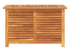 Caixa arrumação jardim c/ veneziana 90x50x56 cm acácia maciça