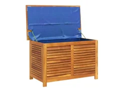 Caixa arrumação jardim c/ veneziana 90x50x56 cm acácia maciça