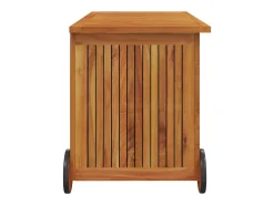 Caixa arrumação jardim c/rodas 90x50x58cm madeira acácia maciça
