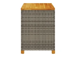Caixa arrumação jardim 110x55x63 cm vime PE/acácia maciça cinza