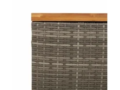 Caixa arrumação jardim 110x55x63 cm vime PE/acácia maciça cinza