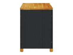 Caixa arrumação jardim 110x55x63 cm vime PE/acácia maciça preto