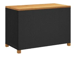 Caixa arrumação jardim 110x55x63 cm vime PE/acácia maciça preto