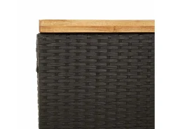 Caixa arrumação jardim 110x55x63 cm vime PE/acácia maciça preto