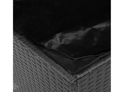Caixa arrumação jardim 110x55x63 cm vime PE/acácia maciça preto