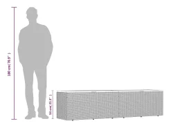 Caixa arrumação jardim 220x50x54 cm vime PE/acácia maciça cinza