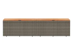 Caixa arrumação jardim 220x50x54 cm vime PE/acácia maciça cinza
