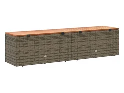 Caixa arrumação jardim 220x50x54 cm vime PE/acácia maciça cinza