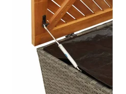 Caixa arrumação jardim 220x50x54 cm vime PE/acácia maciça cinza