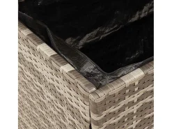 Caixa arrumação jardim 220x50x54 cm vime PE/acácia maciça cinza