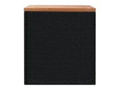 Caixa arrumação jardim 110x50x54 cm vime PE/acácia maciça preto