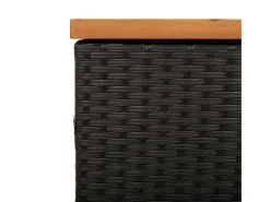 Caixa arrumação jardim 110x50x54 cm vime PE/acácia maciça preto