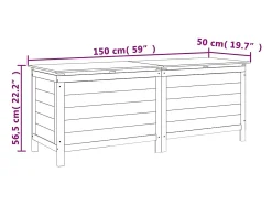 Caixa arrumação p/ jardim 150x50x56,5 cm abeto maciço antracite