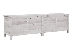 Caixa arrumação p/ jardim 198,5x50x56,5 cm abeto maciço branco