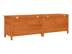 Caixa arrumação p/ jardim 198,5x50x56,5cm abeto maciço castanho