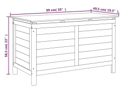 Caixa arrumação p/ jardim 99x49,5x58,5cm abeto maciço antracite