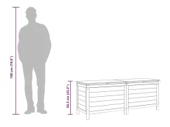 Caixa arrumação para jardim 150x50x56,5 cm abeto maciço branco