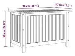 Caixa arrumação para jardim 90x50x58cm madeira acácia maciça