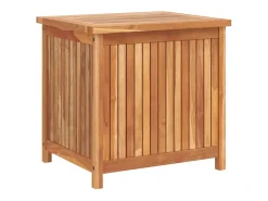 Caixa arrumação para jardim 60x50x58 cm madeira teca maciça
