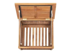 Caixa arrumação para jardim 60x50x58 cm madeira teca maciça