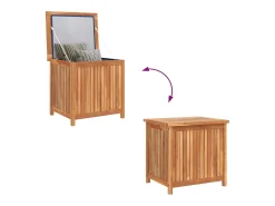 Caixa arrumação para jardim 60x50x58 cm madeira teca maciça